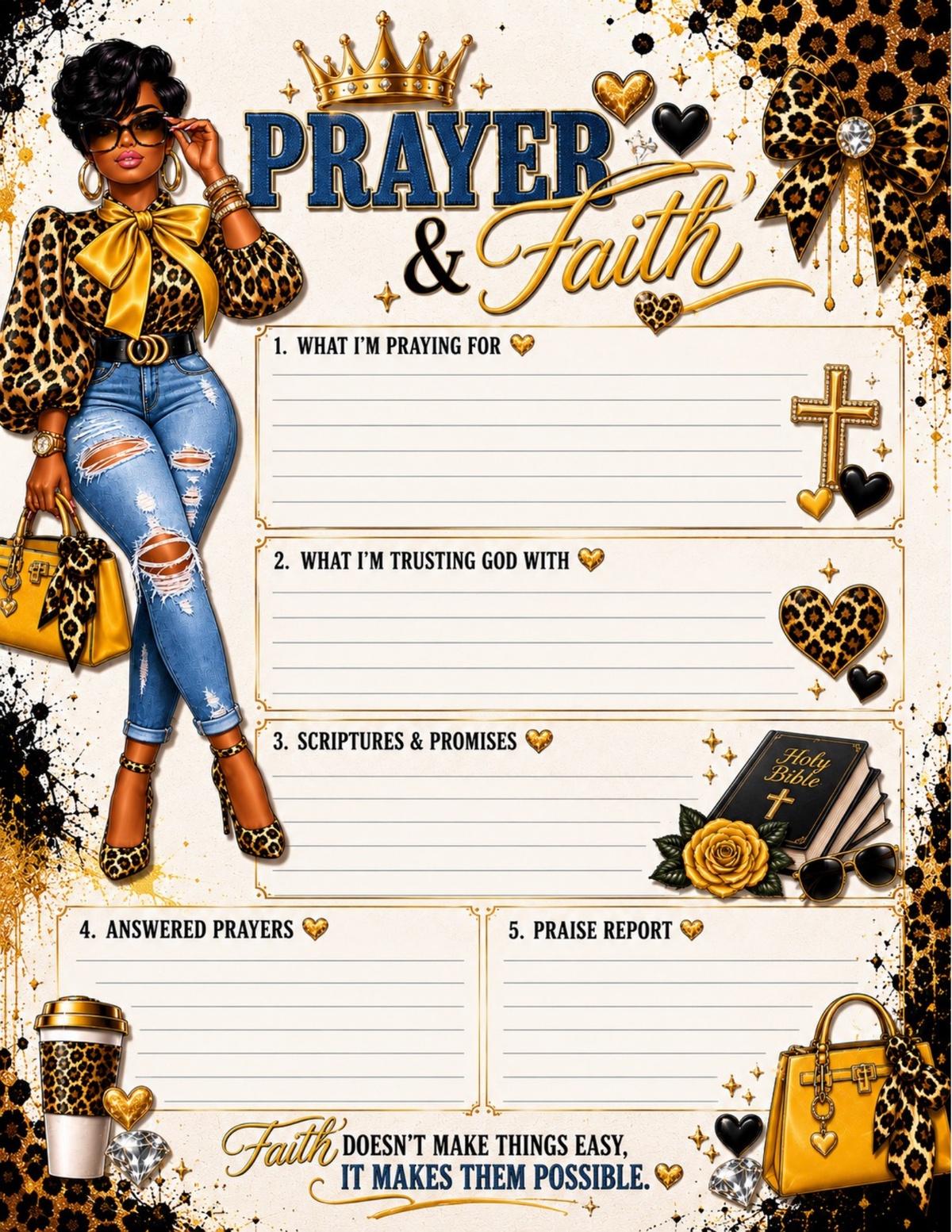 Plans, Purpose & Power Undated Planner | Faith, Goals & Weekly Planning