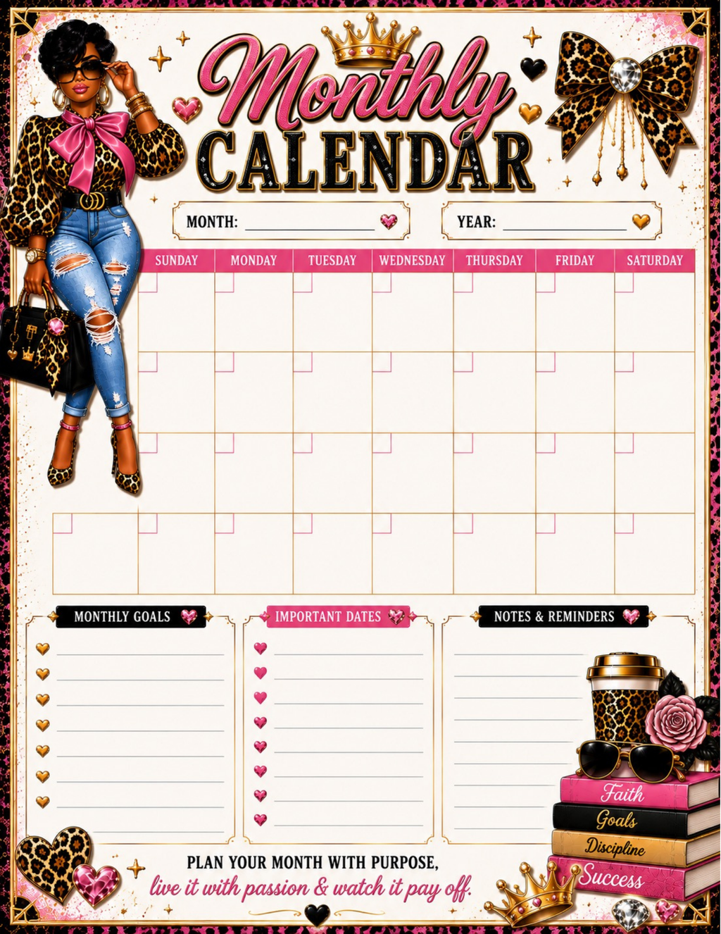 Plans, Purpose & Power Undated Planner | Faith, Goals & Weekly Planning