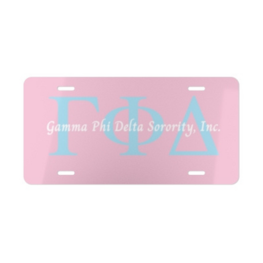 Pink Gamma Phi Delta Sorority, Inc.  Greek Vanity Plate