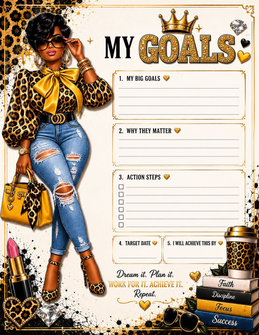 Plans, Purpose & Power Undated Planner | Faith, Goals & Weekly Planning