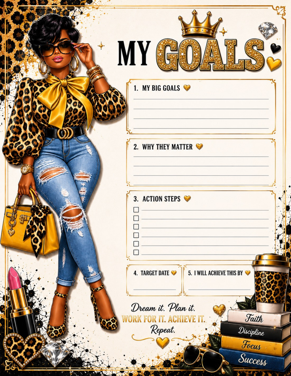 Plans, Purpose & Power Undated Planner | Faith, Goals & Weekly Planning
