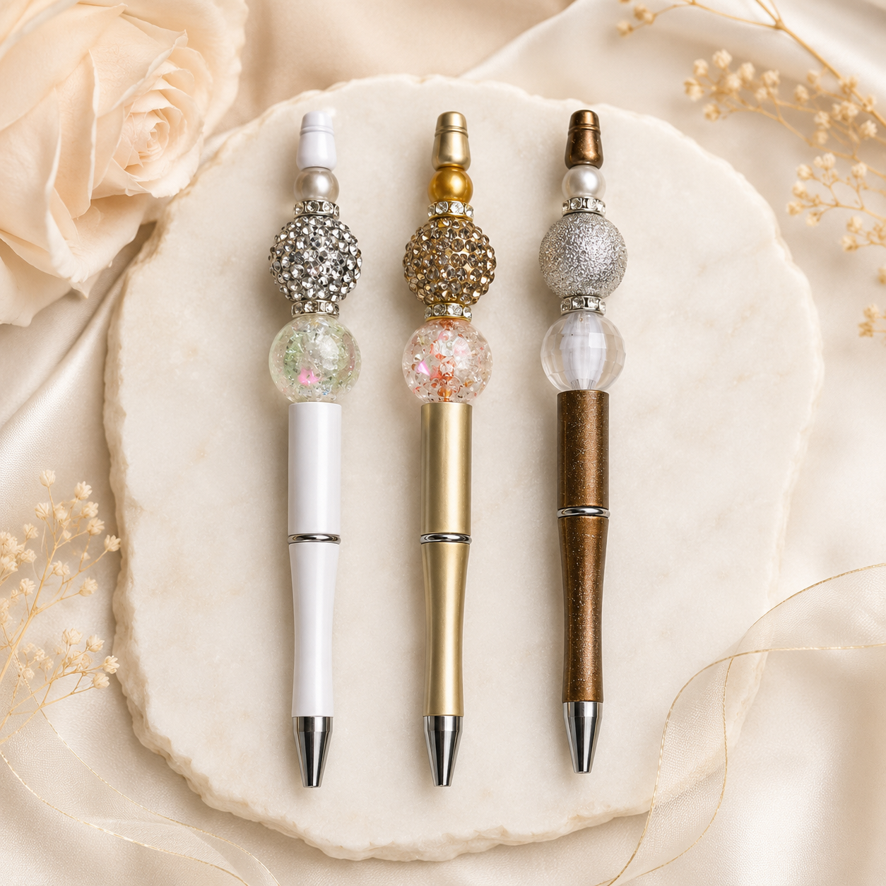 Luxe Crystal Beaded Pen – Choose Your Finish