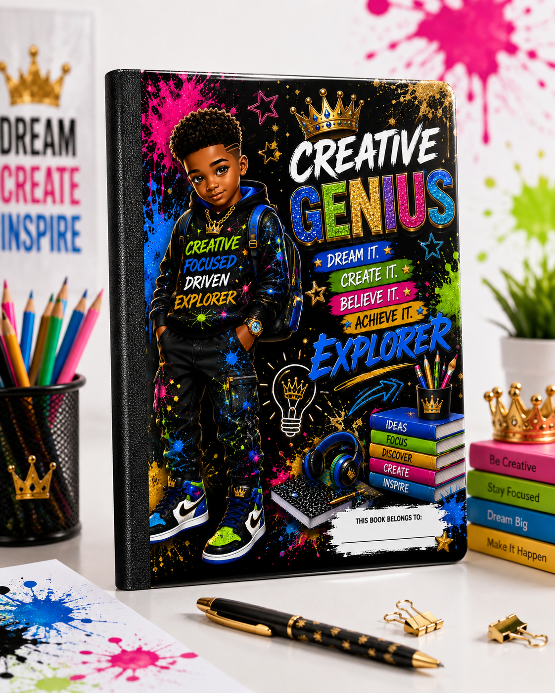 Crowned & Creative Kids Composition Notebook – Choose Your Design