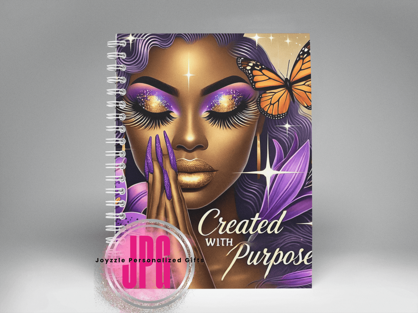 Created With A Purpose Spiral Notebook - Joyzzle Personalized Gifts