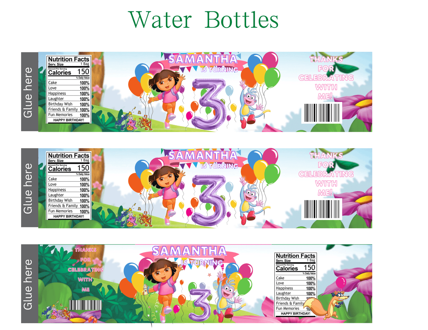 Dora Explorer Inspired Digital Party Favor Bundle - Joyzzle Personalized Gifts