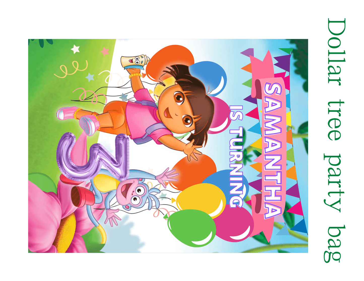 Dora Explorer Inspired Digital Party Favor Bundle - Joyzzle Personalized Gifts