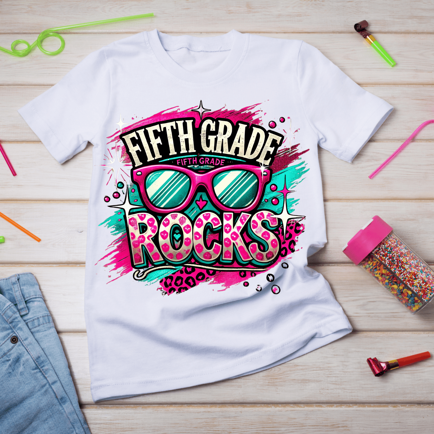 Fifth Grade Rocks T - Shirt (Kids) - Joyzzle Personalized Gifts