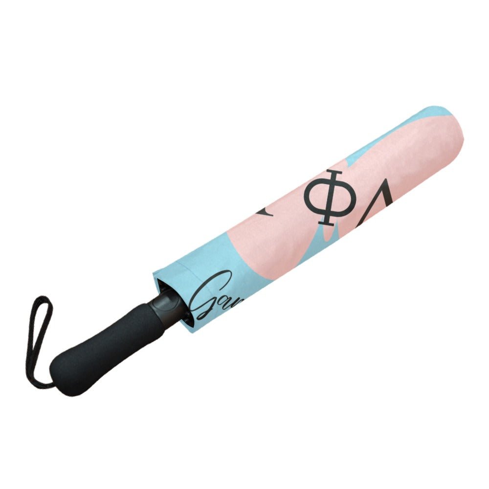 Gamma Phi Delta Sorority, Inc. Butterfly Semi - Automatic Umbrella Semi - Automatic Foldable Umbrella (Model U05) - Joyzzle Personalized Gifts