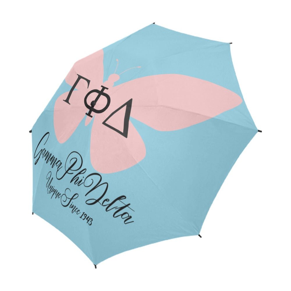 Gamma Phi Delta Sorority, Inc. Butterfly Semi - Automatic Umbrella Semi - Automatic Foldable Umbrella (Model U05) - Joyzzle Personalized Gifts