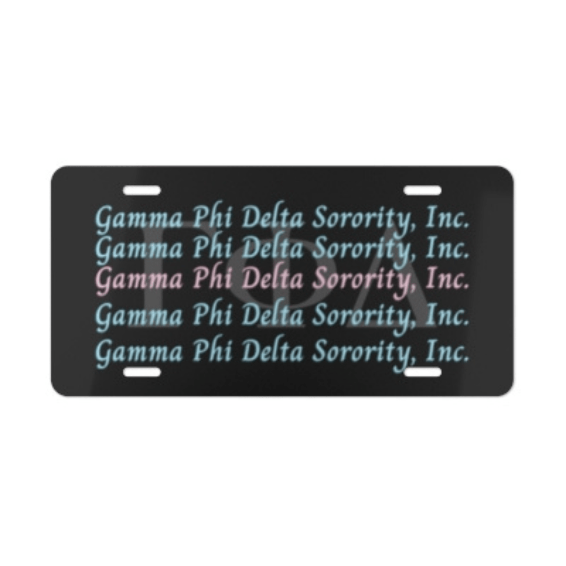 Gamma Phi Delta Sorority, Inc. Vanity Plate - Joyzzle Personalized Gifts