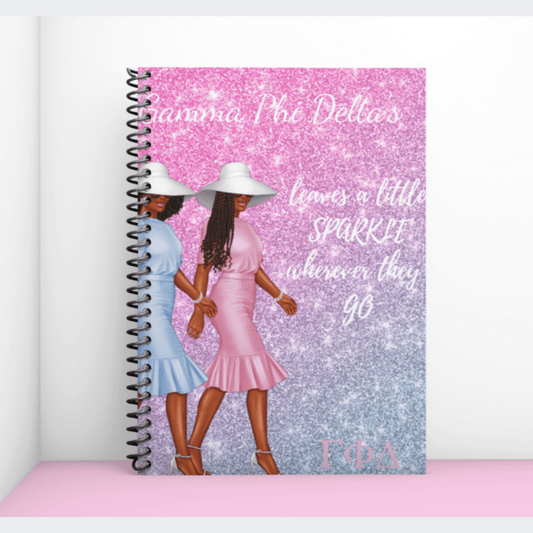 Gamma Phi Delta's Sparkle Spiral Notebook - Joyzzle Personalized Gifts