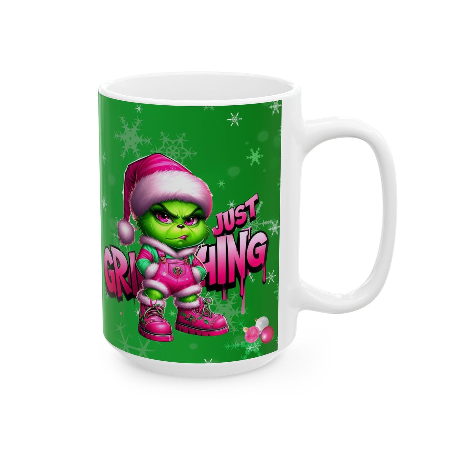 Grinch Christmas Ceramic Mug (11oz, 15 oz) - BPA Free, Microwave & Dishwasher Safe - Joyzzle Personalized Gifts