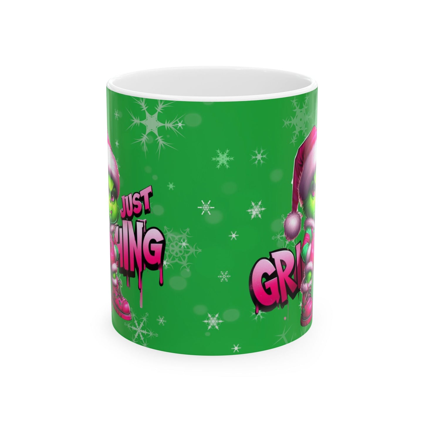 Grinch Christmas Ceramic Mug (11oz, 15 oz) - BPA Free, Microwave & Dishwasher Safe - Joyzzle Personalized Gifts