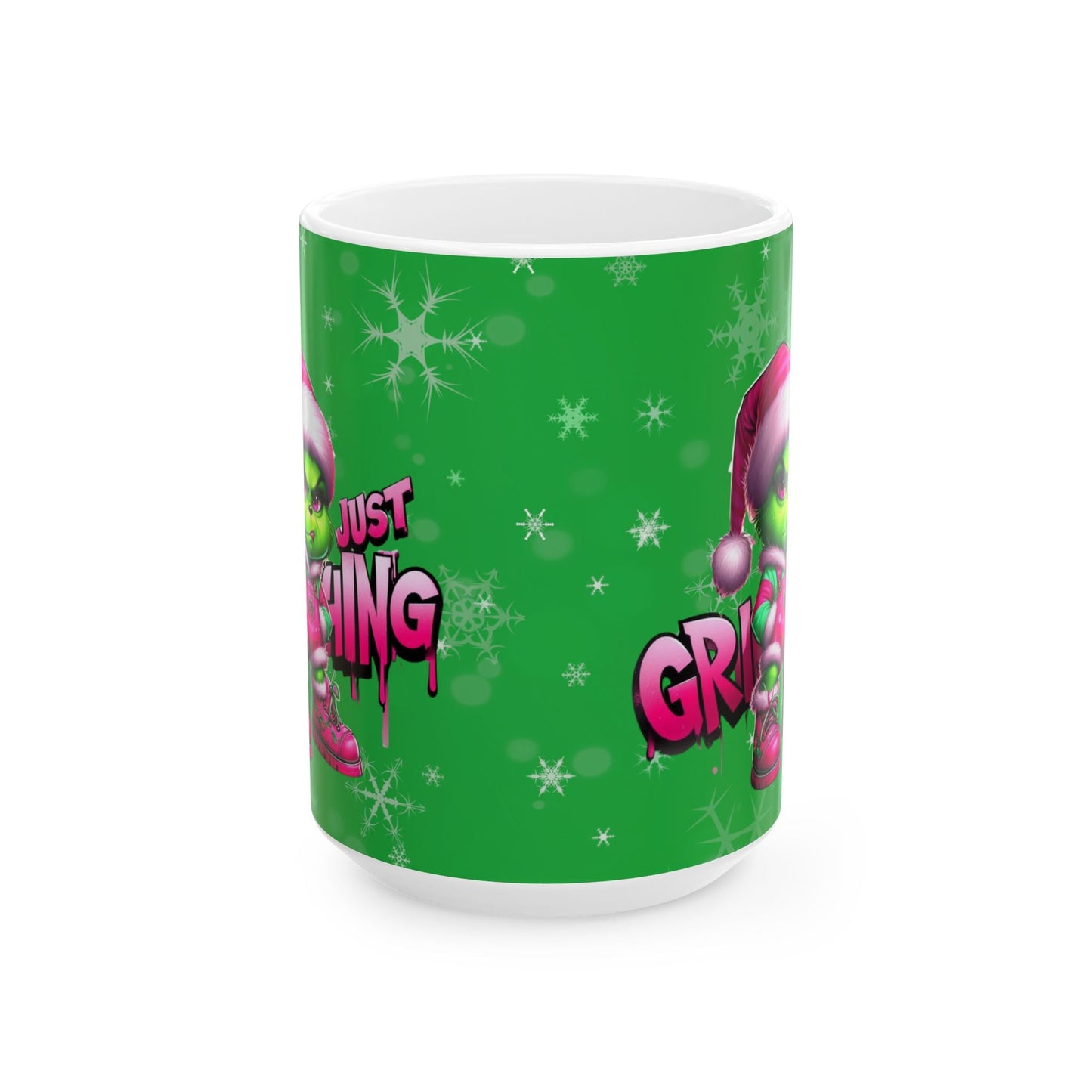 Grinch Christmas Ceramic Mug (11oz, 15 oz) - BPA Free, Microwave & Dishwasher Safe - Joyzzle Personalized Gifts