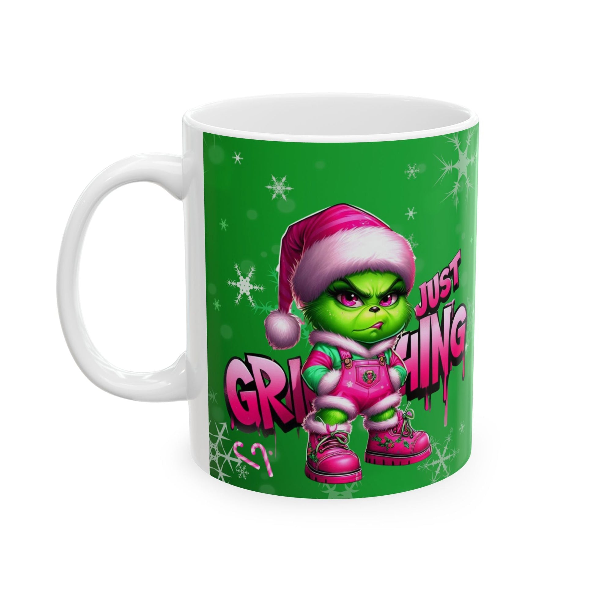 Grinch Christmas Ceramic Mug (11oz, 15 oz) - BPA Free, Microwave & Dishwasher Safe - Joyzzle Personalized Gifts