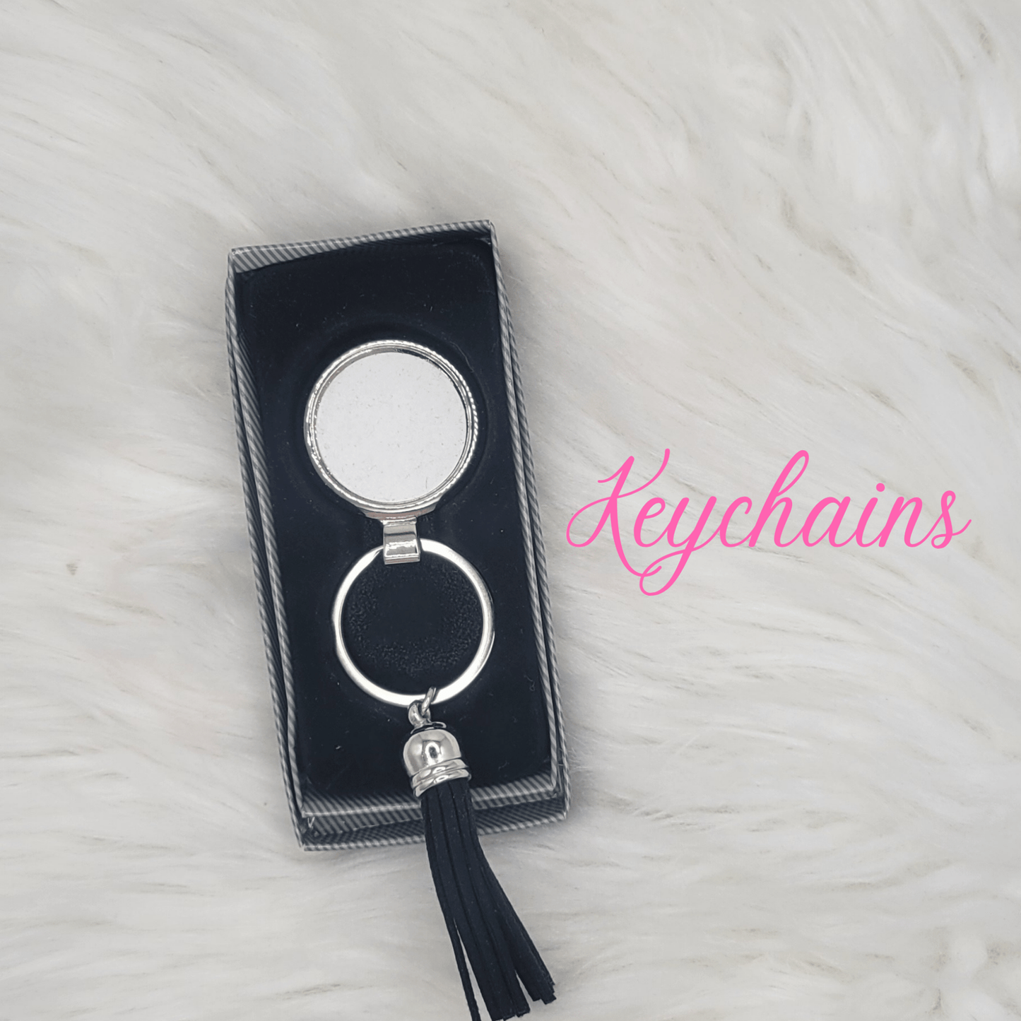 Keychain w/Black Short Tassel - Joyzzle Personalized Gifts