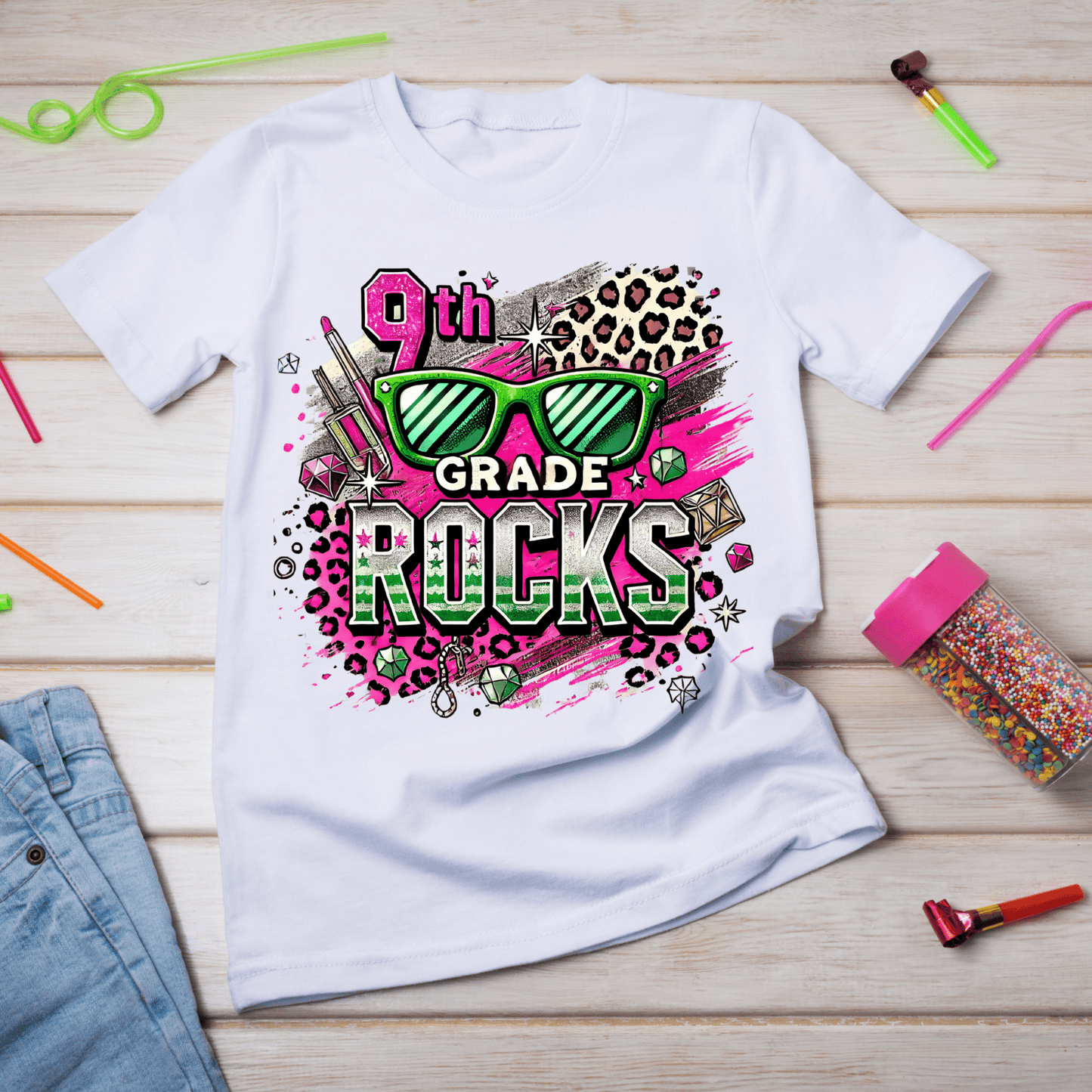 Ninth Grade Rocks T - Shirt (Kids) - Joyzzle Personalized Gifts