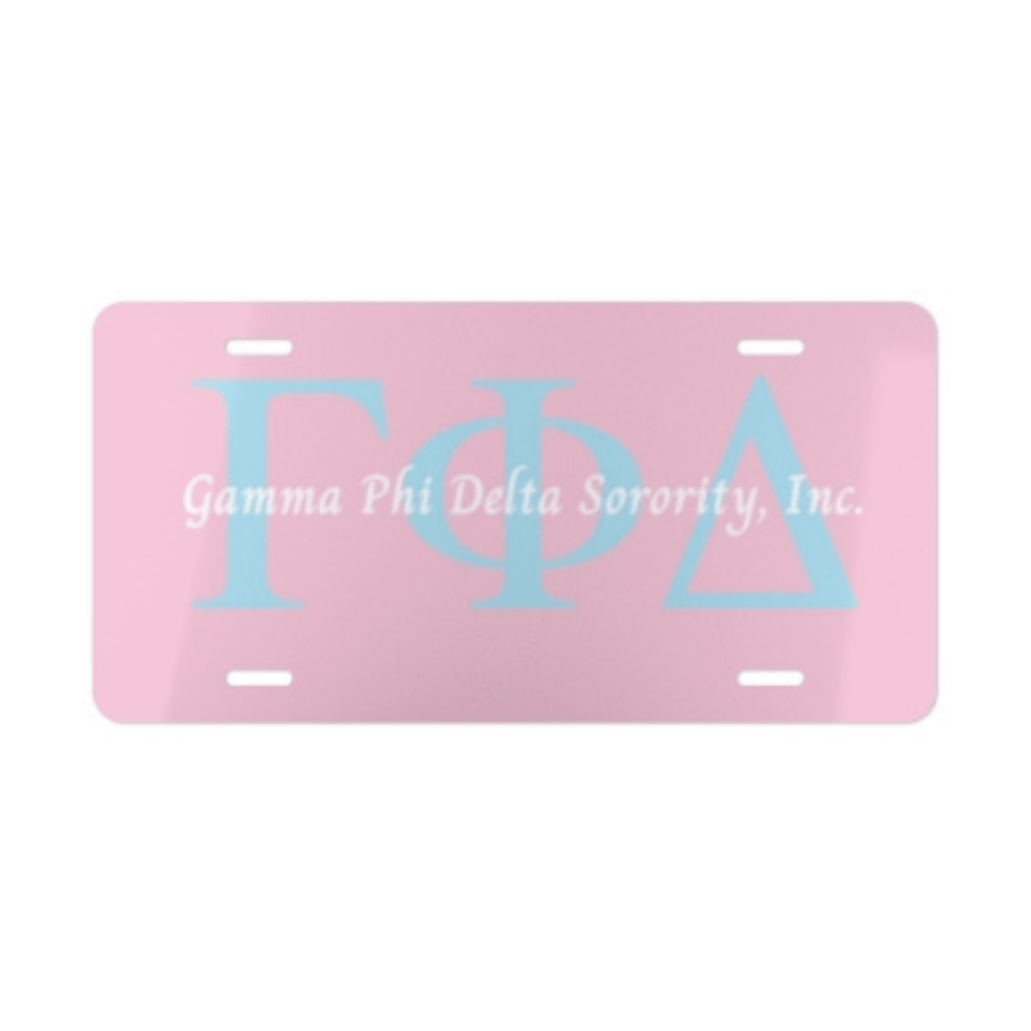 Pink Gamma Phi Delta Sorority, Inc. Greek Vanity Plate - Joyzzle Personalized Gifts