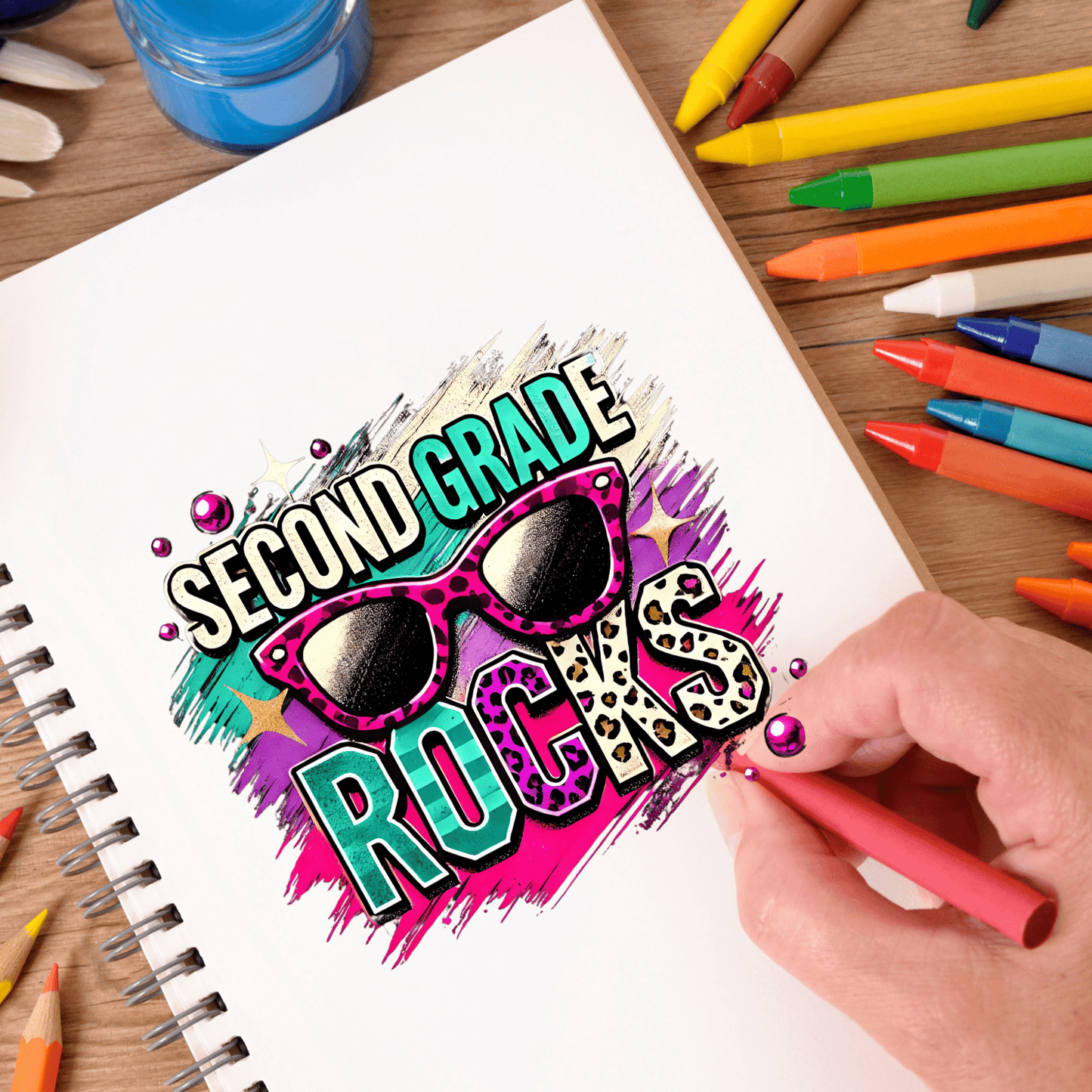 Second Grade Rocks Spiral Notebook - Joyzzle Personalized Gifts