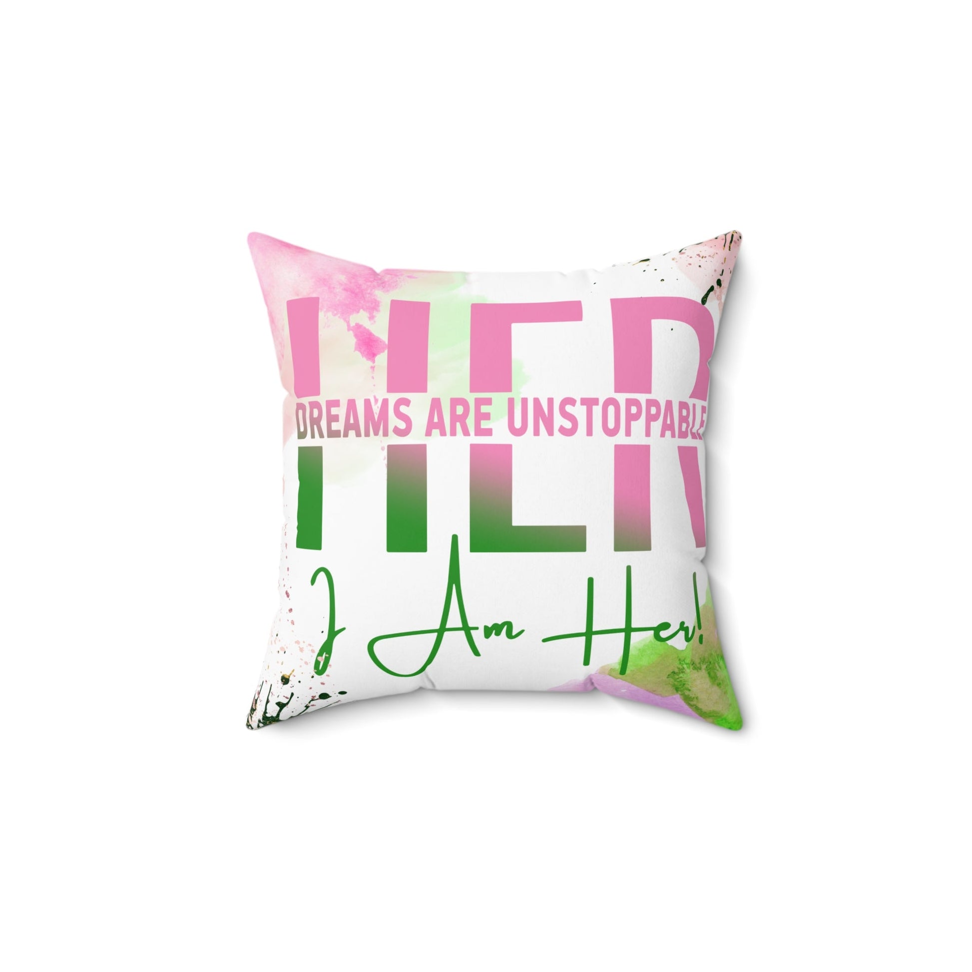 Square Pillow - Her Dreams Are Unstoppable Indoor Accent Piece - Joyzzle Personalized Gifts