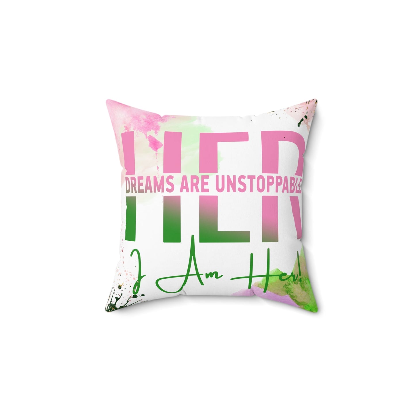 Square Pillow - Her Dreams Are Unstoppable Indoor Accent Piece - Joyzzle Personalized Gifts