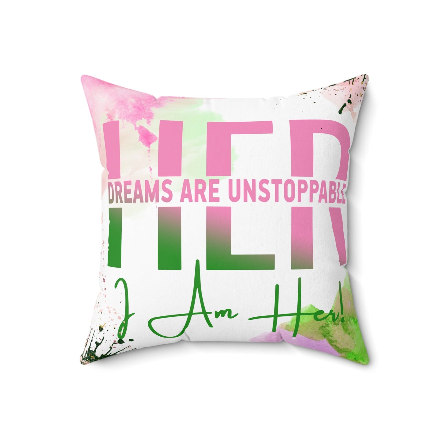 Square Pillow - Her Dreams Are Unstoppable Indoor Accent Piece - Joyzzle Personalized Gifts