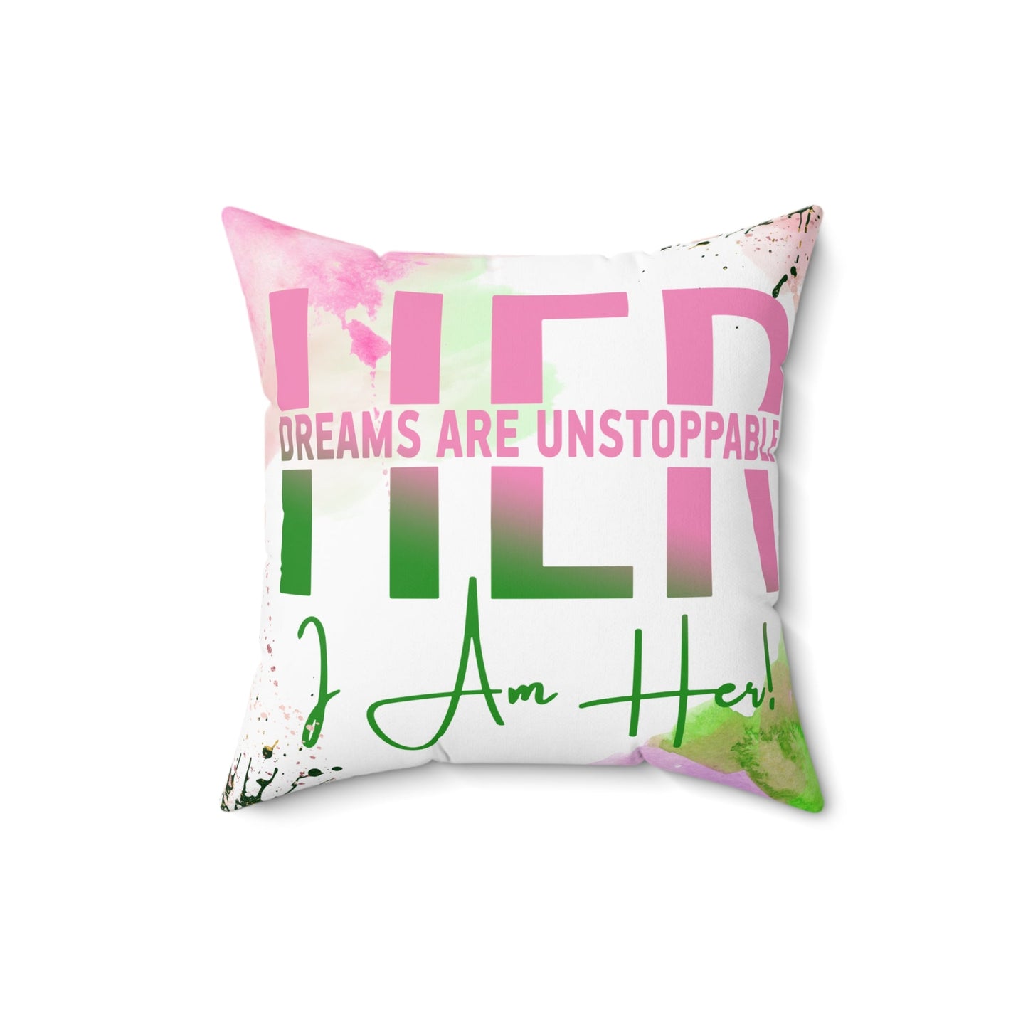 Square Pillow - Her Dreams Are Unstoppable Indoor Accent Piece - Joyzzle Personalized Gifts