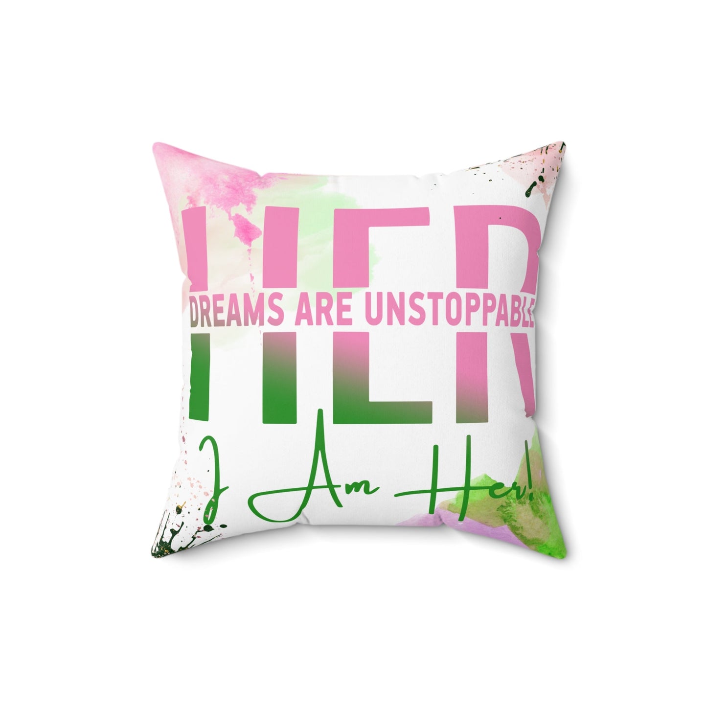 Square Pillow - Her Dreams Are Unstoppable Indoor Accent Piece - Joyzzle Personalized Gifts