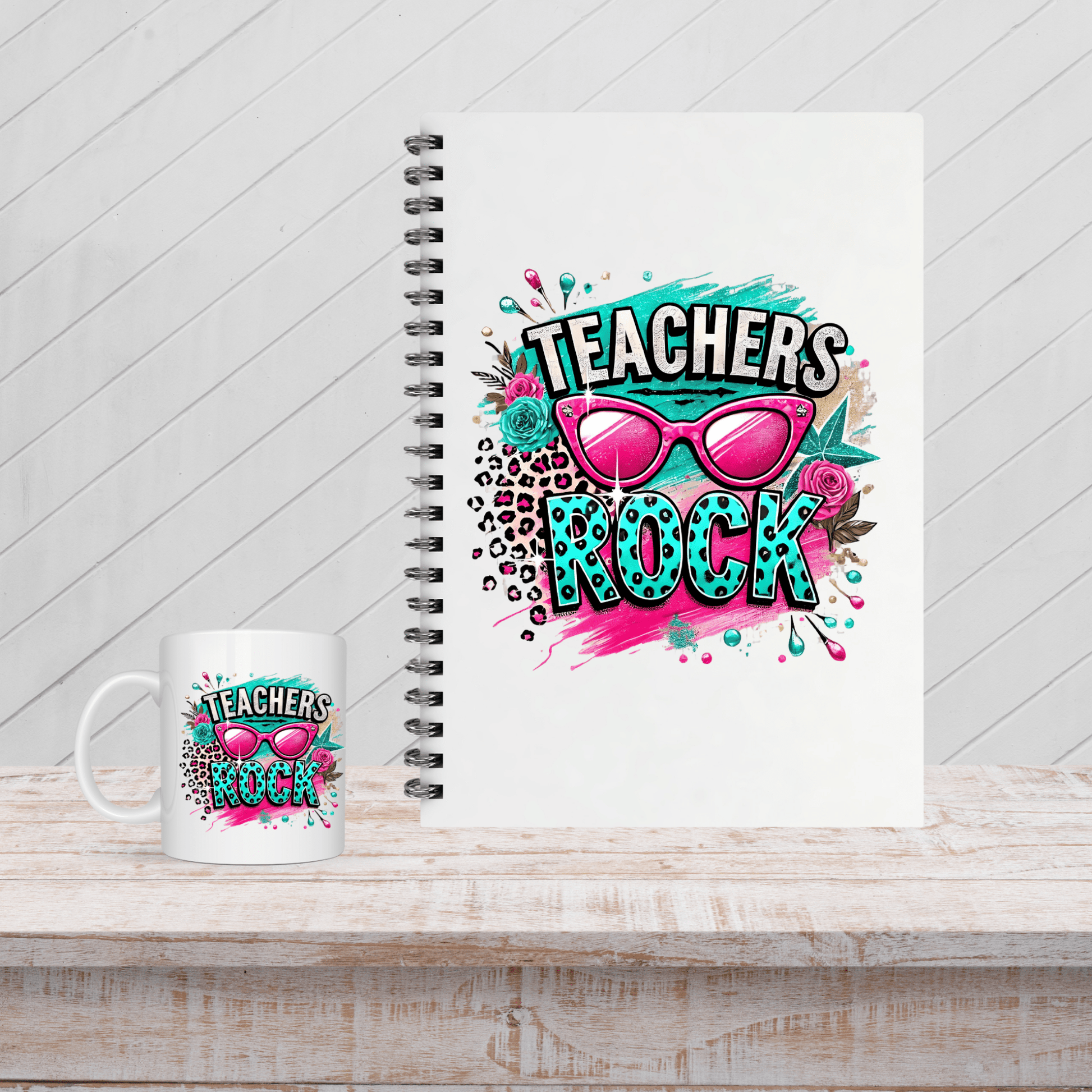 Teachers Rock Spiral Notebook (Mug Not Included) - Joyzzle Personalized Gifts