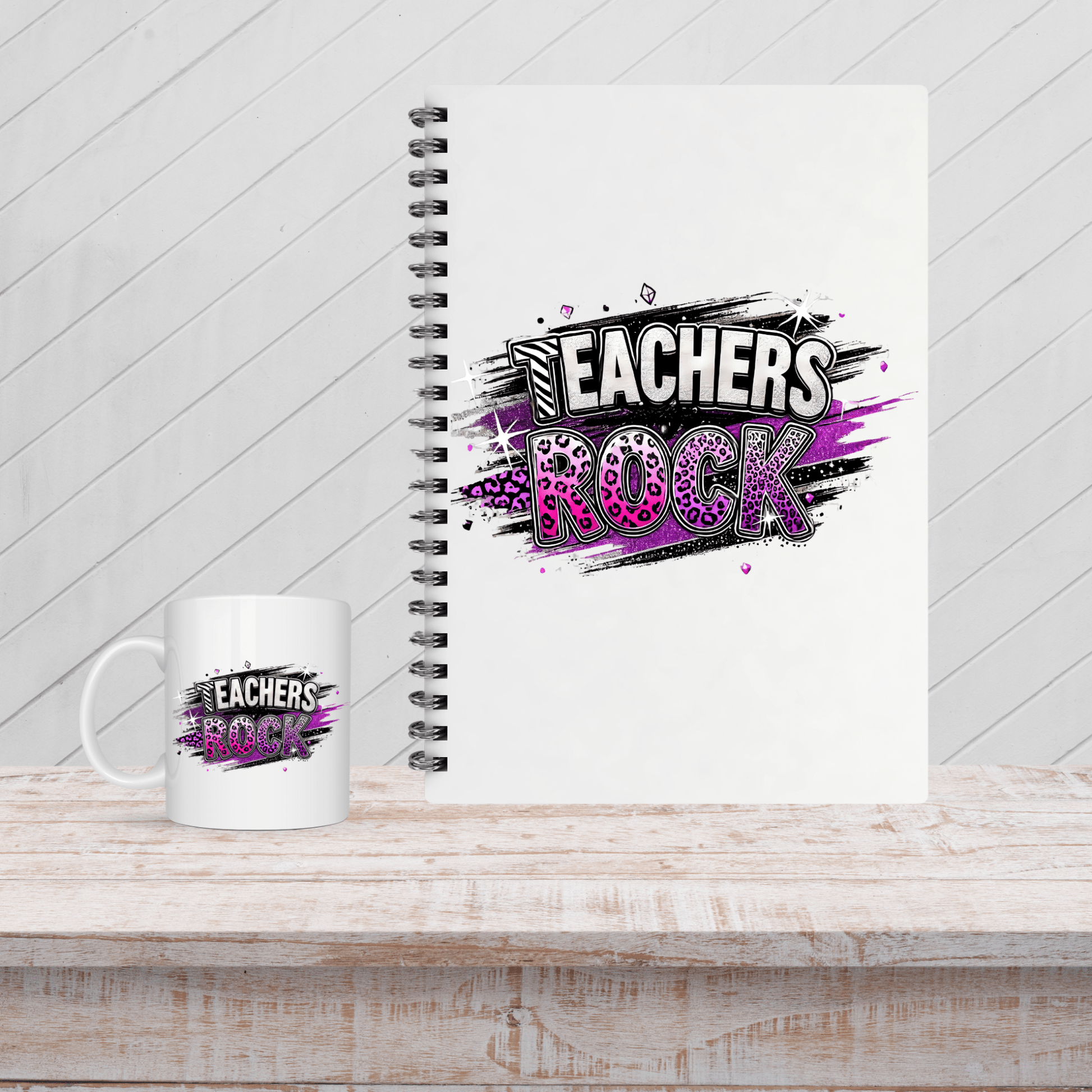 Teachers Rock Spiral Notebook (Mug Not Included) - Joyzzle Personalized Gifts