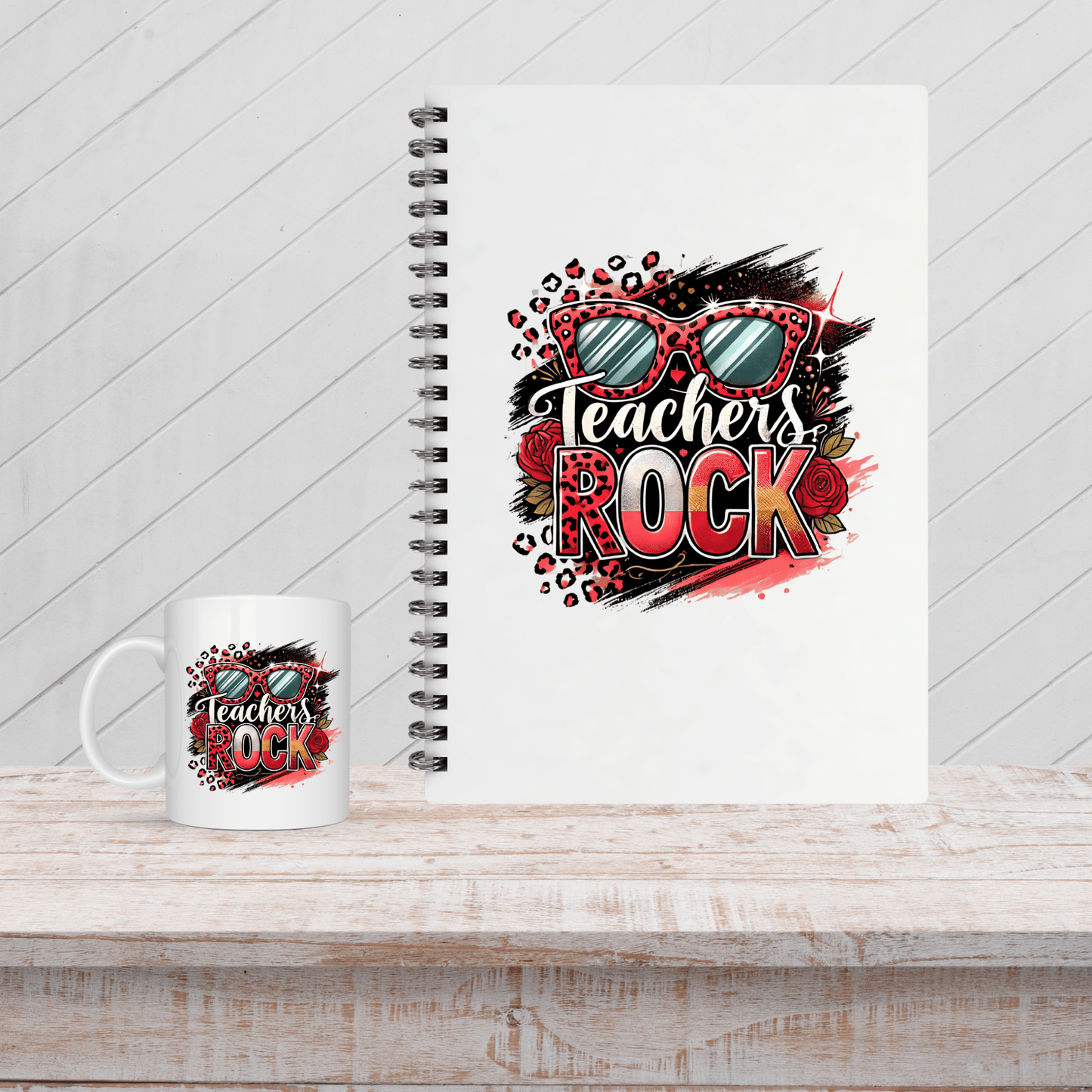 Teachers Rock Spiral Notebook (Mug Not Included) - Joyzzle Personalized Gifts