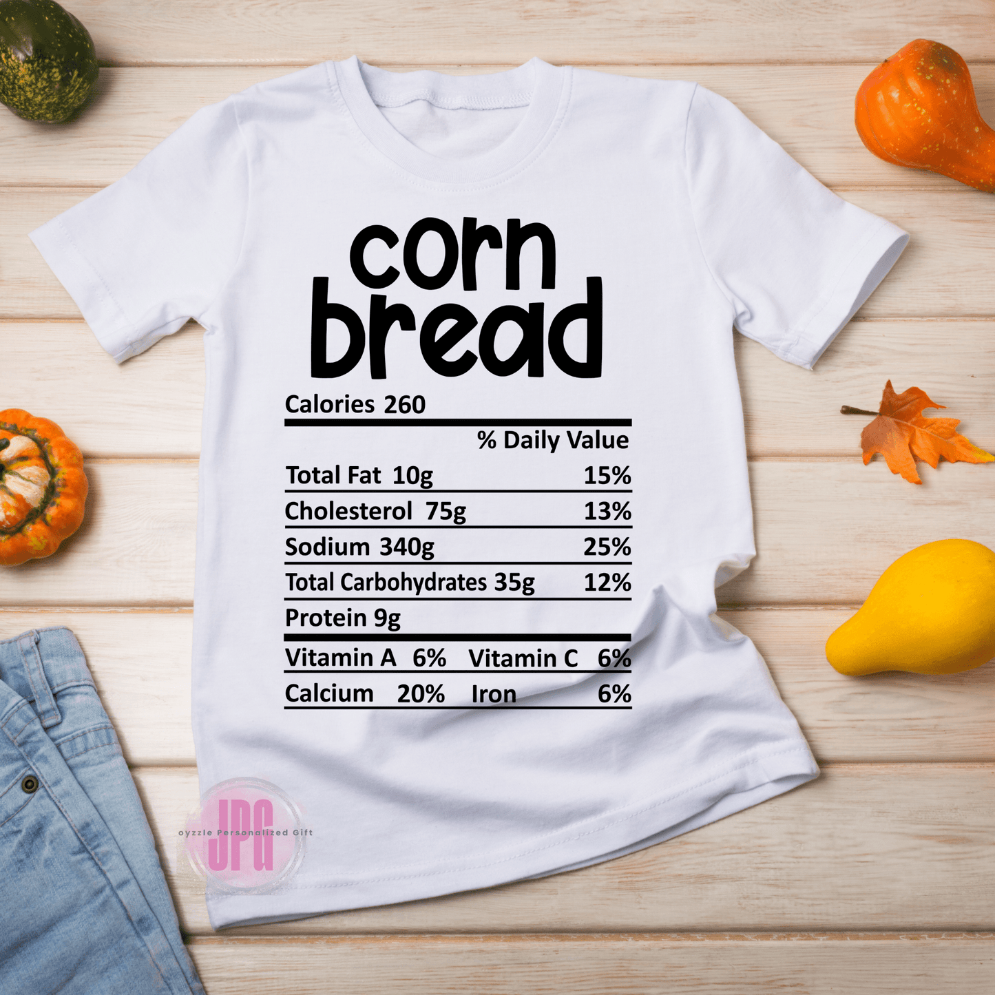 Thanksgiving Nutritional Fact Apparel - Joyzzle Personalized Gifts